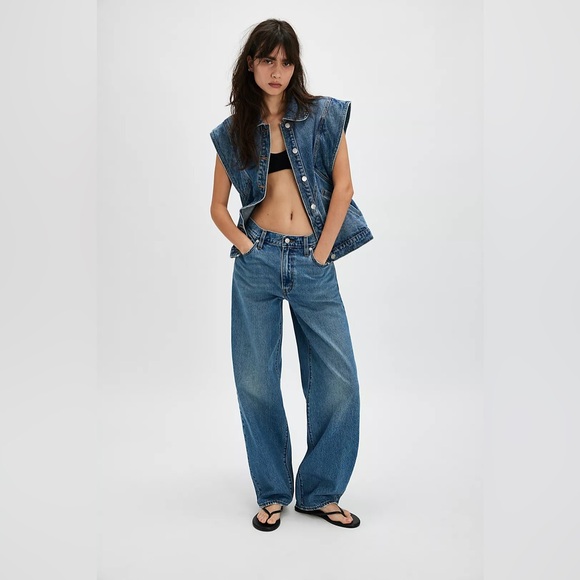 Denim - LEVIS- baggy dad jeans - midi rise straight leg